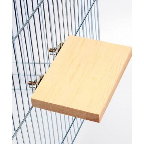 Parrot Stand Platform Interaction Parrot Training Toy Wooden Square Bird Corner Shelf For SmallAnimal Cage Platform Pet Supplies