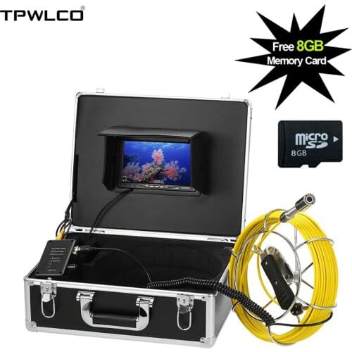 23mm Lens Sewer Pipe Inspection Video Camera 8GB TF Card Video Recorder IP68 Waterproof Drain Duct Industrial Endoscope