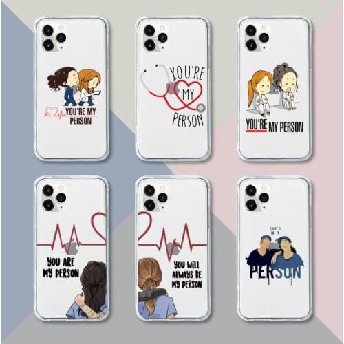 Greys Anatomy Phone Case Transparent For iPhone 12 11 pro mini XS XR X max 5 6 s 7 8 plus Soft TPU Clear Mobile bags