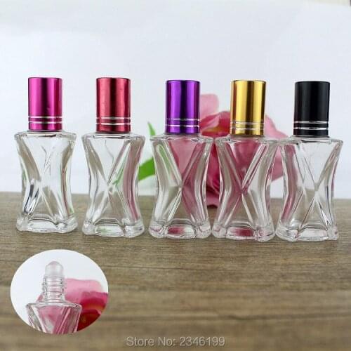 6ML 40pcs/lot Clear Empty Glass Essence Container, Cosmetic Liquid Elegant Roll On Bottle, High Grade Perfume Refillable Storage