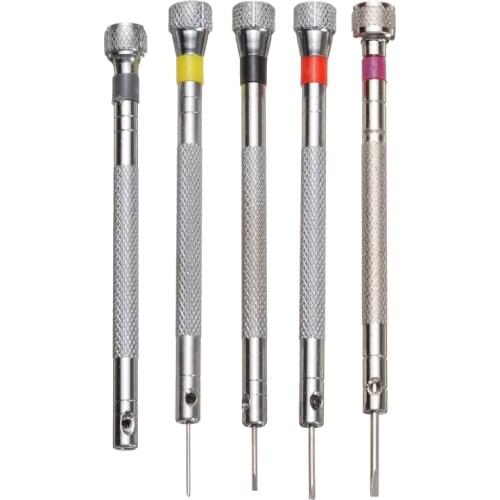 5pieces Flat Tip Blade Head Repair Screwdriver 0.8/1/1.2/1.4/1.6mm Clock Glasses Screwdriver Set Steel Repair Tools