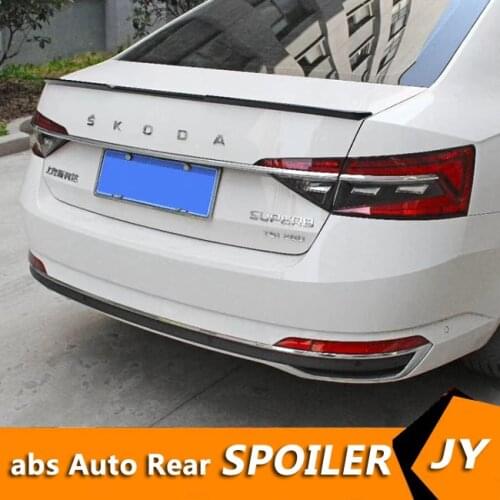 For Superb Spoiler 2018-2019 Skoda Superb Spoiler ZjACK ABS plastic Material Car Rear Wing Color Rear Spoiler