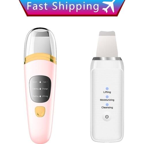 Ultrasonic Deep Face Cleaning Skin Scrubber Vibration Remove Dirt Blackhead Reduce Wrinkles Peeling USB Whitening Lifting Device