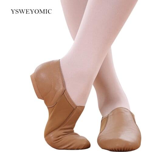 Jazz Practise Dance Shoes Girls Child Genuine Leather Soft Brown Tan Black Ballet Jazz Dance Shoes For Women In all Size 29-45