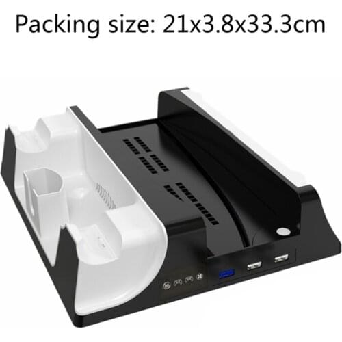 28EA Cooling Fan Multi-Function Charger Base Game Disc Storage For PS5 Handle Base Host Cooling Fan Base