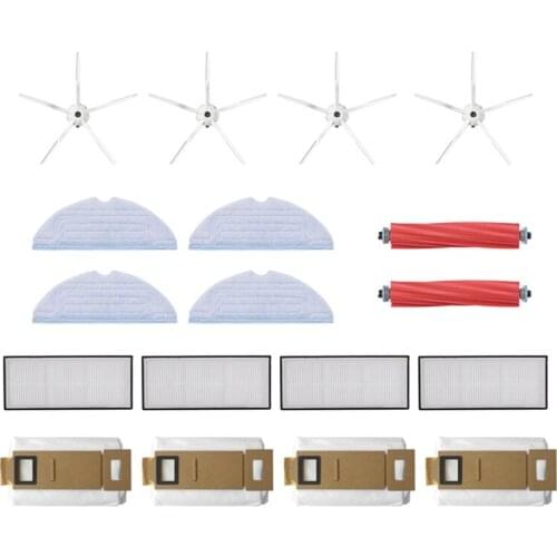 HOT！-18Pcs For Xiaomi Roborock S7 T7S T7S PLUS Robot Vacuum Cleaner Spare Parts Main Brush Mop Rag Filter Side Brush Dust Bag