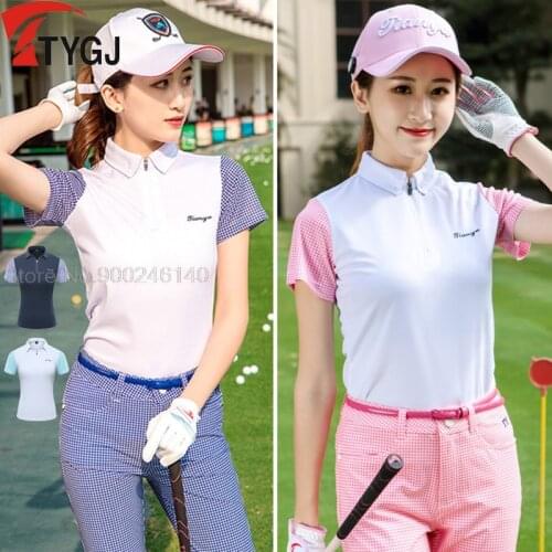 2020 New Golf Shirts Womens Tshirt Short Sleeve T Shirt Outdoor Sports Top Golf Clothing Korea Polo Shirt Summer Sportswear