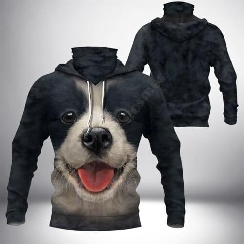 Border Collie 3D Printed Hoodies Fashion Sweatshirt Women Men Casual Pullover Hoodie Mask Warm Cosplay Costumes 06