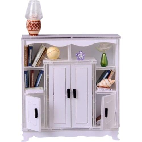 1/12 Dollhouse Miniature Furniture Showcase Lamp Book Bedroom Decoration