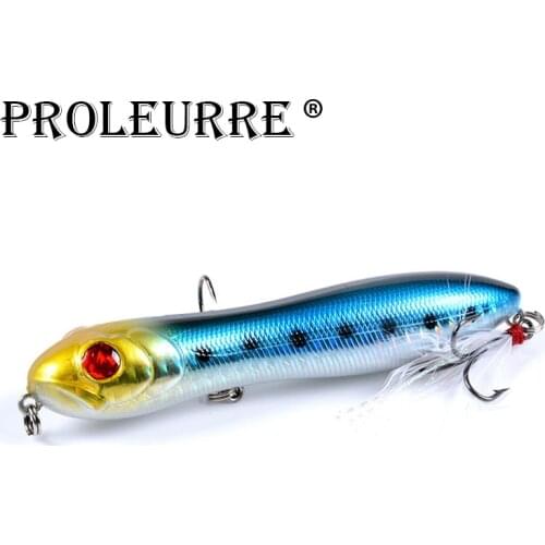 1Pcs Pencil Fishing Lure 10cm 16g Snake Head Fishing Wobbler Artificial Bait Hard Crankbaits Feather Hook Minnow Fishing Bait