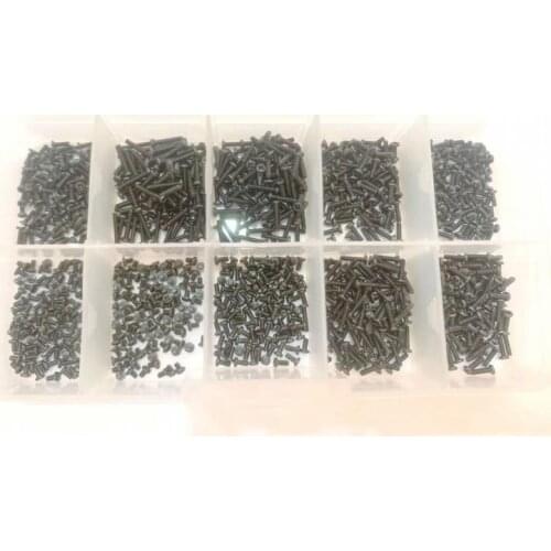 1000pcs M1.4 Pan Head Tapping Screw Cross Head Carbon Steel Cross Round Pan Head Self-tapping Wood Screw Self Tapping Screw Set