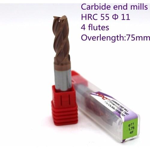 11*12*75 of 4 flutes HRC55 flat end mills carbide end milling tungsten knife mill cutter CNC machine tool
