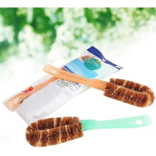 2pcs Special natural brown silk brush pot scrub stick oil washing coir kitch brush