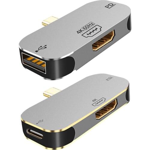 4K HD 100W External 4K PD Charger 3 in 1 Type-C to HDMI-compatible Docking Station Converter for Android/MacBook