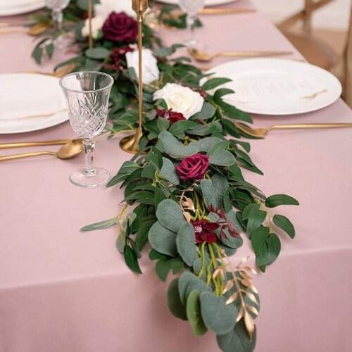 ABZS 5 Pack Artificial Eucalyptus Garland with Willow Leaves Greenery Leaves Vines for Wedding Home Party Garden Decoration