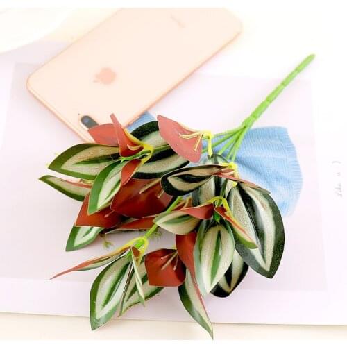 5 Fork water grass Plastic leaves Artificial Plants Green fake Grass plastic flower Plant Wedding Home Decoration Table Decors