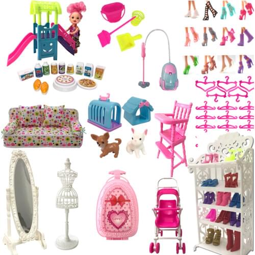 NK Mix Doll Accessories Cute Furniture Toy Shoe Rack Hangers For Barbie Doll for Kelly Dollhouse Child Toys Gift for Child JJ