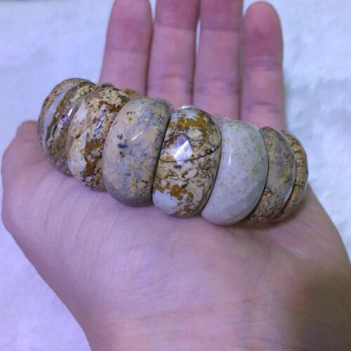 Natural picture jasper stone beads bracelet natural gemstone bracelet for woman for gift wholesale