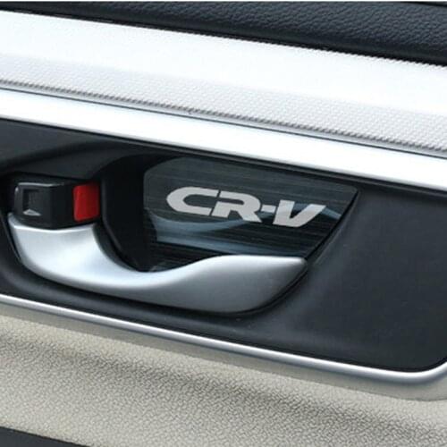 Stainless Steel Car Door Bowl Decorated Patch Cover for Honda CR-V CRV 2017 2018 2019 2020 Inter Handle Protector Accessories