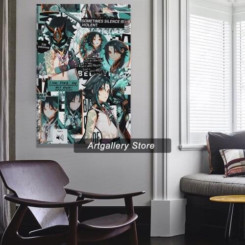 Genshin Impact Xiao Collage Canvas Home Decor Painting Wall Art Decoration Prints Dorm Living Room Bedroom Poster