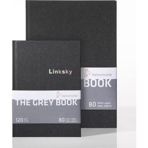 Hahnemuhle The Grey Book Sketch Book A5,A4 120gsm 40 Sheets/80 Pages,Ideal for Ink, Fountain Pens, and Acrylic Markers