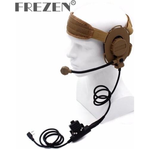 HD03 Z Tactical Bowman Elite II Headset with U94 Style PTT for Kenwood BaoFeng UV-5R GT-3TP UV-82 BF-F8HP BF-F9 V2+ UV-5RE Plus