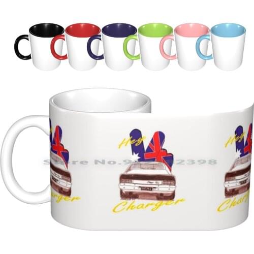 Hey Charger Ceramic Mugs Coffee Cups Milk Tea Mug Plymouth Pop Charger Valiant Dad Mopar Fathers Day Creative Trending Vintage