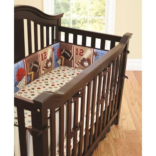 5PCS cartoon Crib Baby Bedding Set Cotton Print Cot Bumper Kids Cot Set juego de cama ,(4bumper+bed cover)