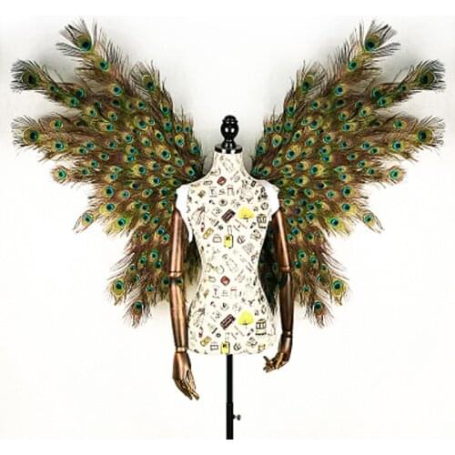 Creative cosplay wing Peacock feather wings Nightclub Catwalk Model Dance Party photo studio deco props