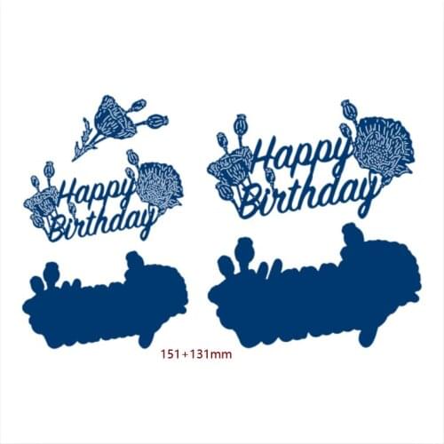 Metal Cutting Dies happy birthday card Scrapbooking Stencil Cut Die For DIY Card Crafts Handmade