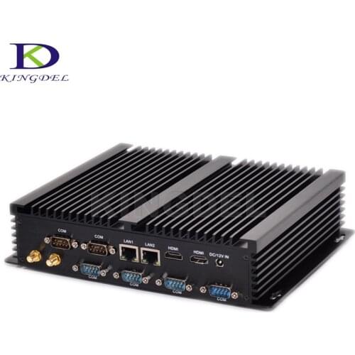 Fanless Barebone Mini PC Core i7 4500U i5 4200U Windows 10 Rugged ITX Case Embedded Industrial Computer 2 LAN HDMI 6 COM Nettop