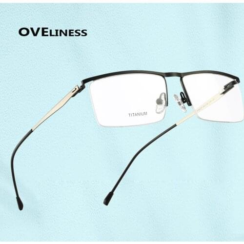 Square mens eyeglasses eye glasses frame men 2020 Optical Computer Myopia Prescription glasses Titanium Alloy male half eyewear