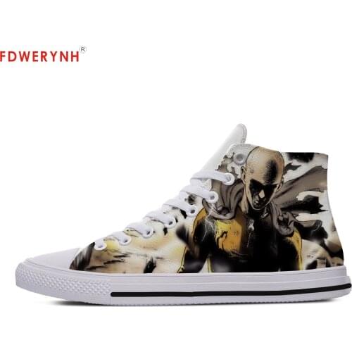 Mens Casual Shoes MenCute Anime One Punch Plimsolls Custom Images Or Logo Lace-up Fashion Flat Shoes