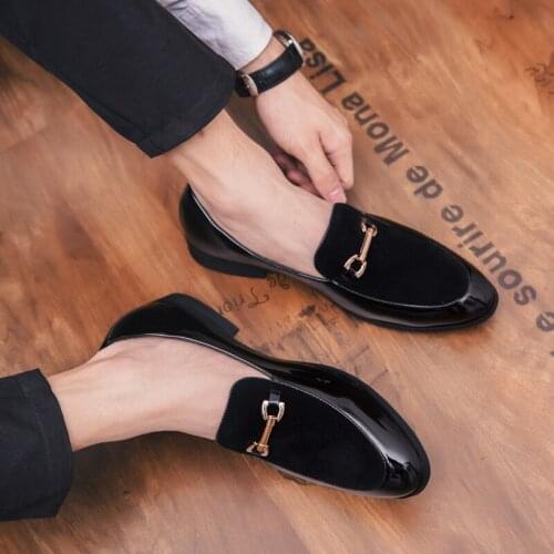 2019new spring leather shoes slip-on mens loafers Suede luxury black brogues oxford shoes classic comfortable moccasin