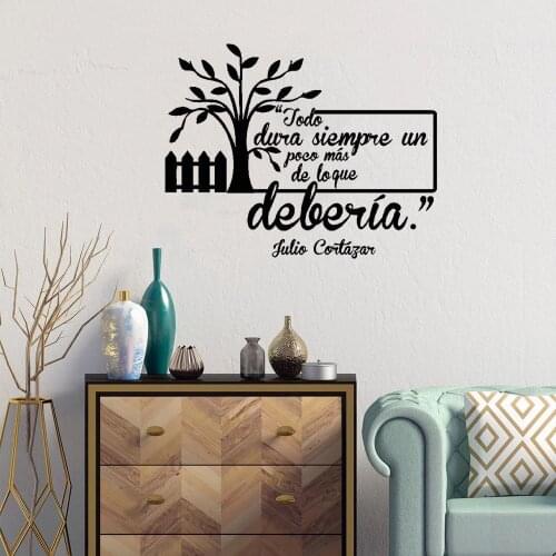 Spanish Quote Wall Decal Todo Dura Siempre Un Poco Mas De Lo Que Wall Decals For Living Room Bedroom Vinyl RU4001