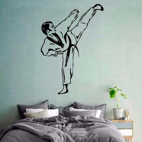 Martial Arts Wall Decals Taekwondo Boy Fighter Gym Sport Home Interior Art Vinyl Sticker Kids Nursery Baby Room