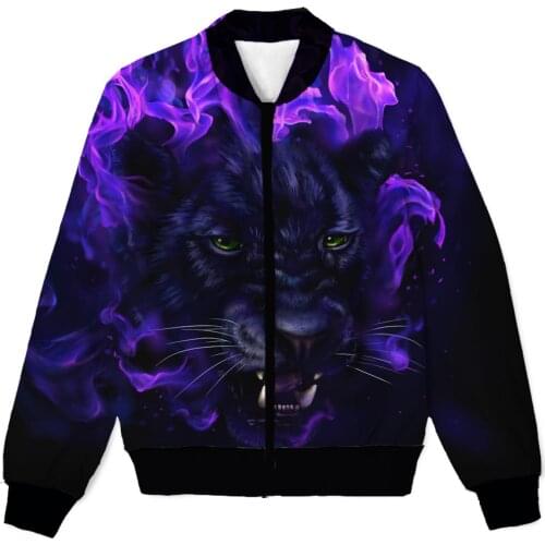 REAL American US SIZE Custom Fiery Panther 3D Sublimation print Zipper Up Jacket plus size 4XL 5XL 6XL