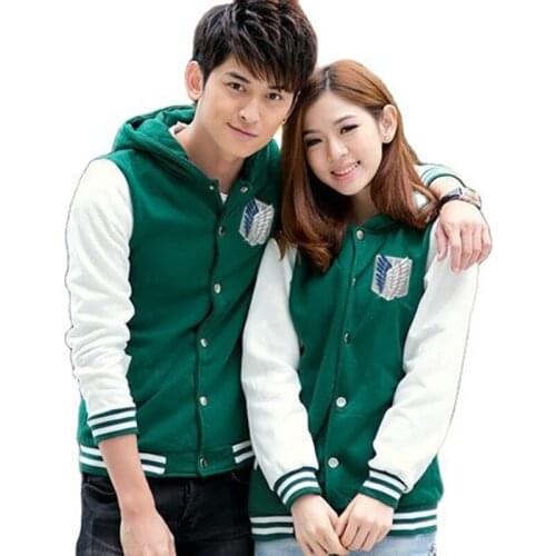 Cheap Cosplay Anime Costumes Shingeki No Kyojin Attack On Titan jacket Scratched Velvet casual hoodies Sweatshirt for couples
