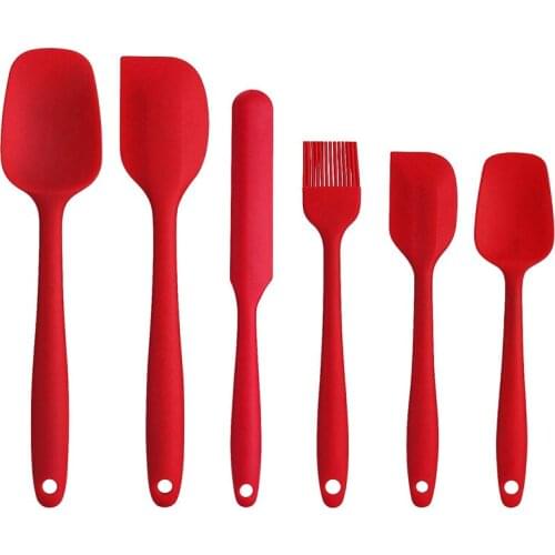 New 6Pcs/Set Food Grade Non Stick Butter Cooking Silicone Spatula Set Cookie Pastry Kitchen Cake Baking Spatula Silicone Spatula