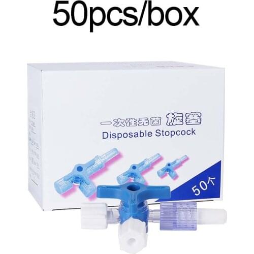 Plastic Three Way Stop Cock for Clinical Hospital Luer Lock Adapter 3 Way Stopcock Flexiable T-Connector Extension Tube