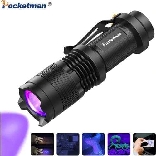 Portable UV LED Flashlight UV Torch 395nm Ultra Violet Light Blacklight UV Flashlight For Marker Checker Pet Urine Detection