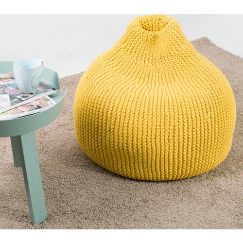 Nordic-Style Simple Handmade-Woven Sofa Tatami Bean Bag Living Room Sofa Creative Water Drop Look Removable Washable Sofa Bed