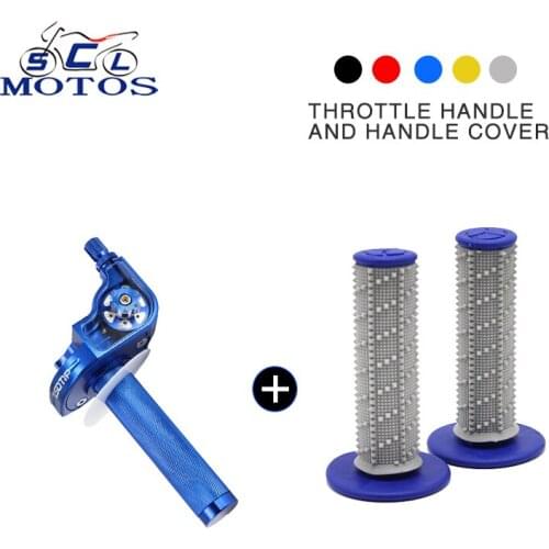 Sclmotos- 7/8" Motorcycle Billet Twister Throttle Tube Grips+Handle Grips For Yamaha KX250F KX450F KLX450R KLX125 Dit Bit Bike