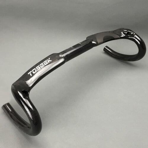TOSEEK Gray LOGO Glossy full carbon fiber road bike handlebar carbon fiber carbon handlebar bend the carbon bicycle handlebar