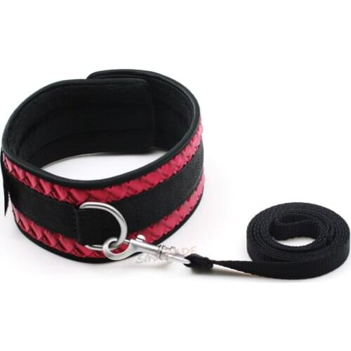 Smspade pink PU deluxe bondage lead neck collar leash with sliver clip as accessory for couples restraint play