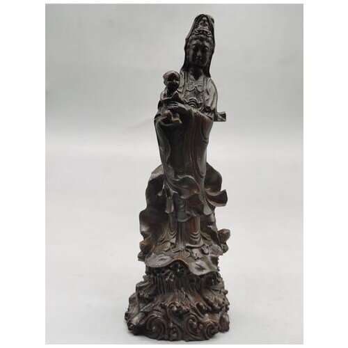 Statue de vieux Bronze chinois en cuivre | guanyin, en cuivre pur, envoyer Son