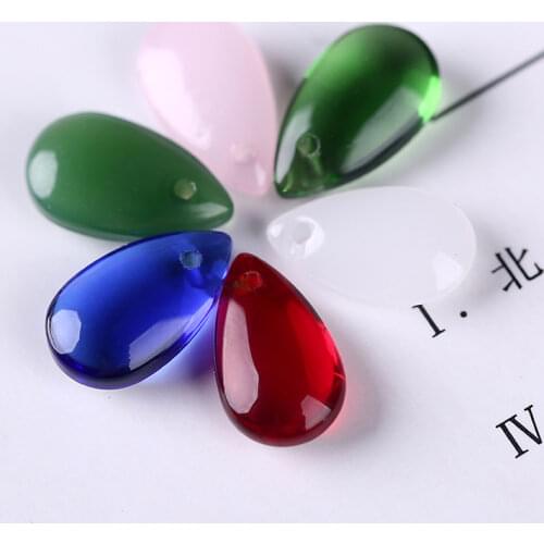 10pcs/lot 8*14mm Waterdrop Glass Bead with Hole Tear Drop Shape Glass Charm Pendant Beads for DIY Necklace Jewelry Accessories