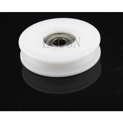 1/2/5/10PCS U plastic Embedded 608 Groove Width 7mm Ball Bearings 8*50*12mm Guide Pulley