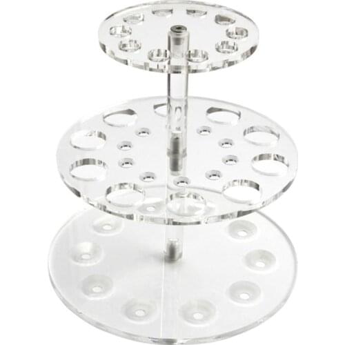 1pc Sturdy Transparent 20 Holes Makeup Brush Drying Rack Makeup Brush Storage Stand