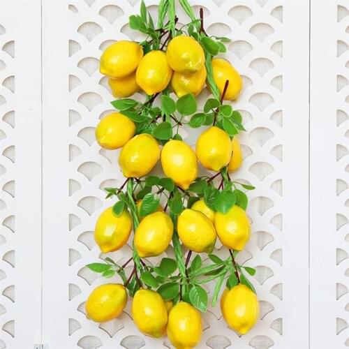 2 Bunches of Simulation Lemon String Decorative Fruit String Party Layout Prop
